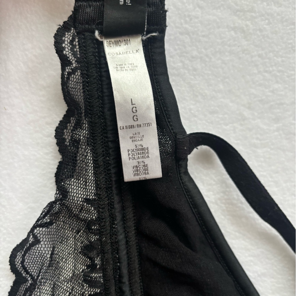Cosabella Black and Gray Lace Bralette Sz Large - Picture 3 of 5